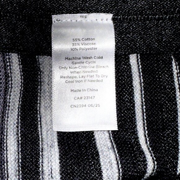 T by Talbots Gray Stripe Knit Cowl Neck Tunic M Soft Cozy Neutral Minimalist - Picture 6 of 6